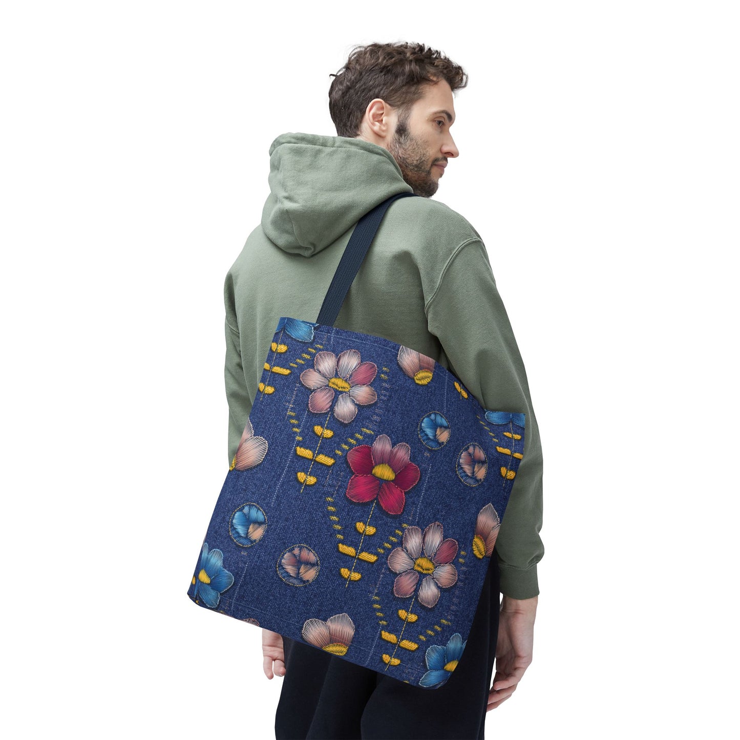 DENIM PRINT CANVAS BAG HIGH-QUALITY 100% SPUN POLYESTER 3 SIZES CANVAS BAG-174