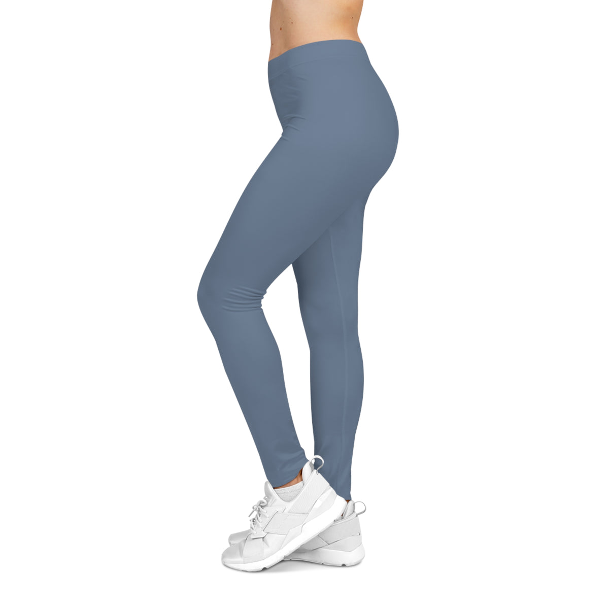 Ash Blue Color Women's Poly-Span Casual Leggings XS-2XL
