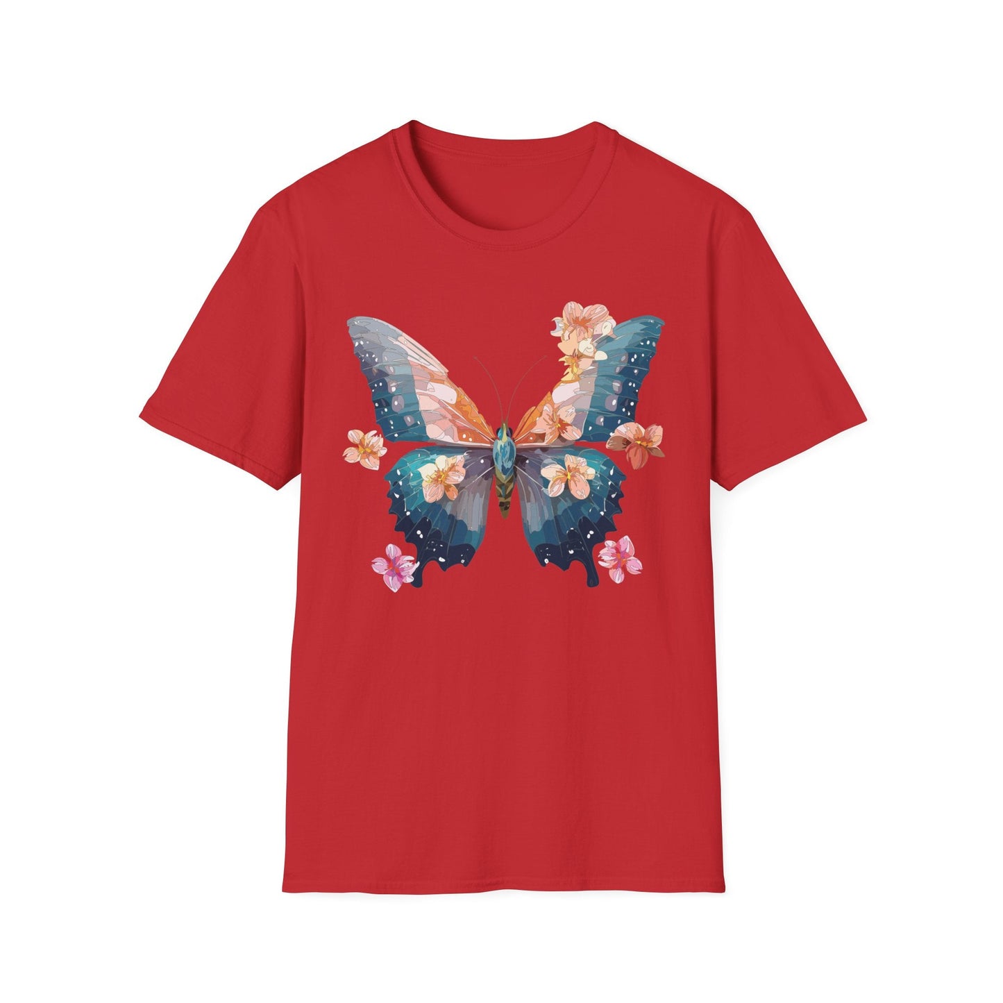 Butterfly Shirt Unisex T Shirt Monarch Print Gildan Softstyle 64000 Ring Spun Cotton Tee