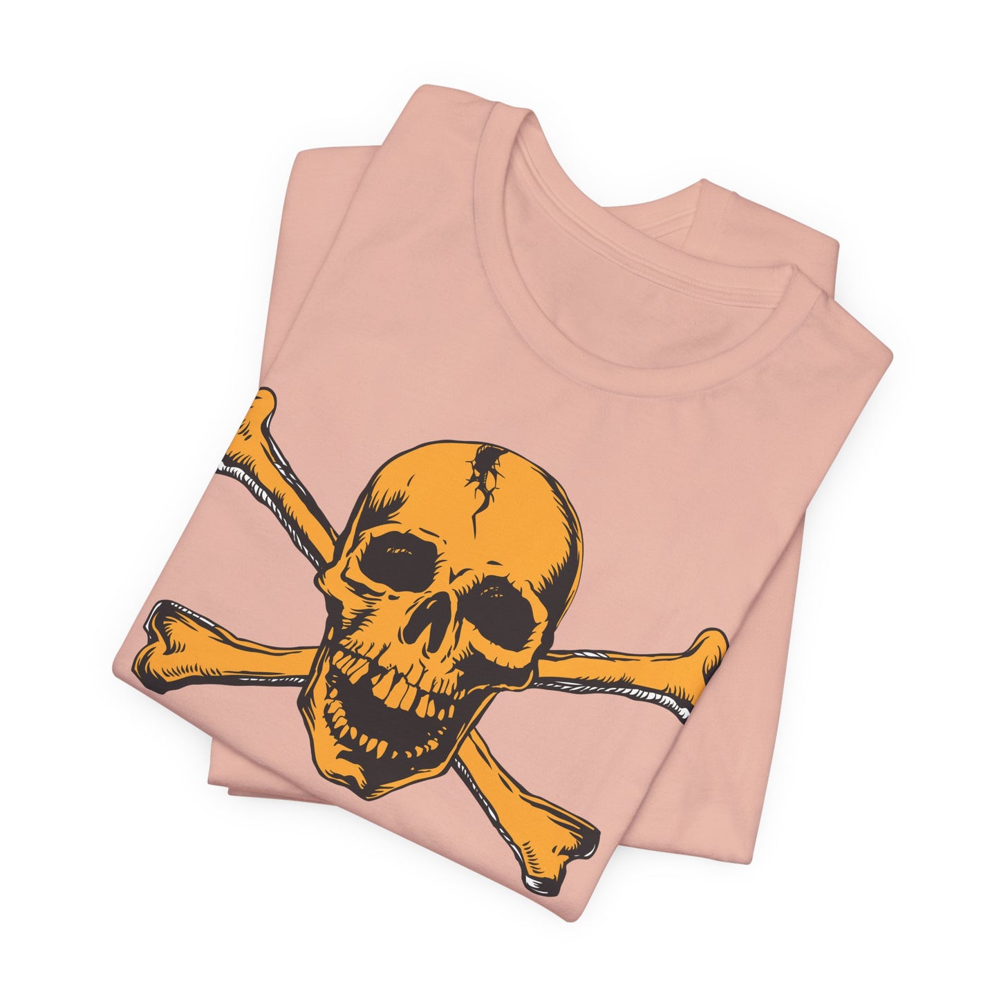 Orange Skull Graphic Design Tee, Skull Shirt, Vintage Tees, Art Design T-Shirt, Vintage Graphic Tee, Art Shirts with Skulls