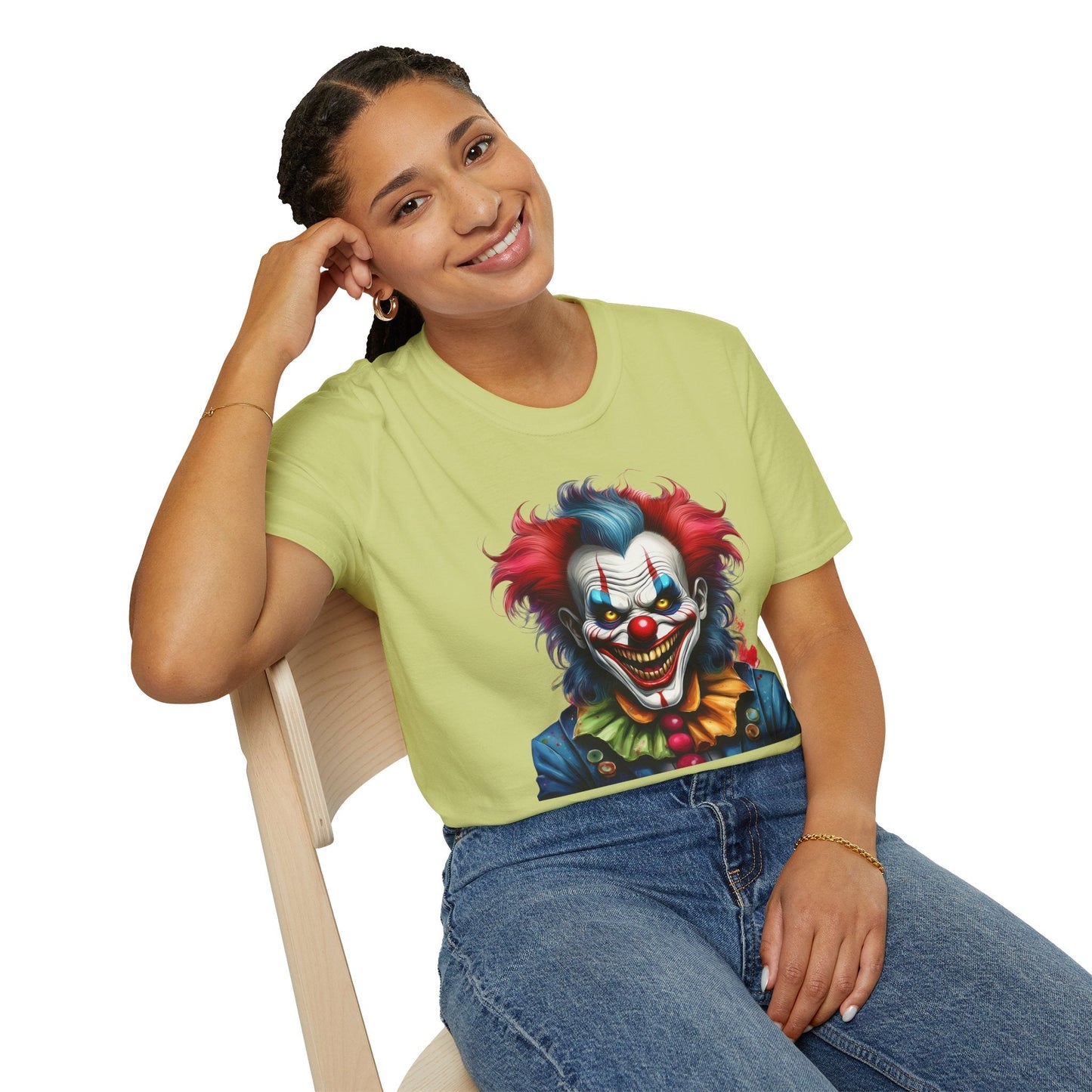 Unisex Clown Shirt Funny Man Tee Circus Theme Shirt Scary Man Shirt Softstyle Comfort