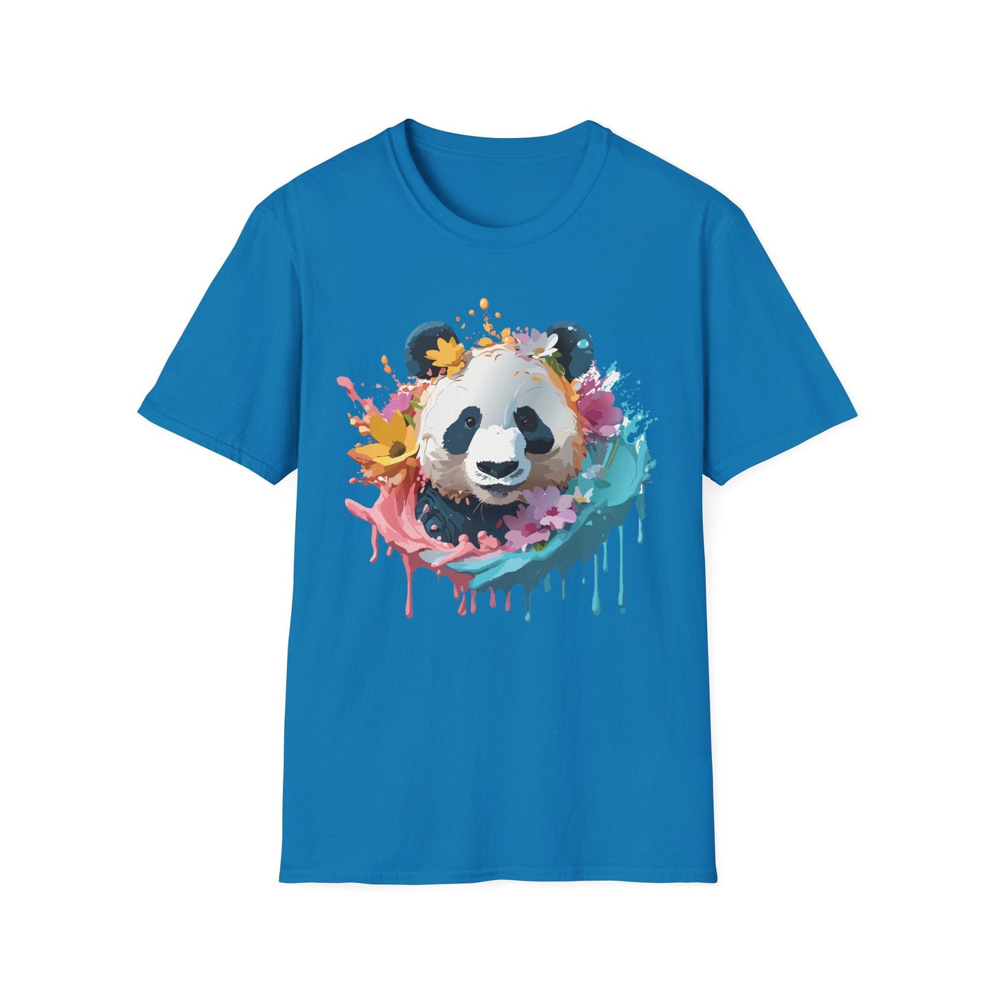 Unisex Panda Shirt Softstyle Tee 100 Percent Ring Spun Cotton Casual Animal Print