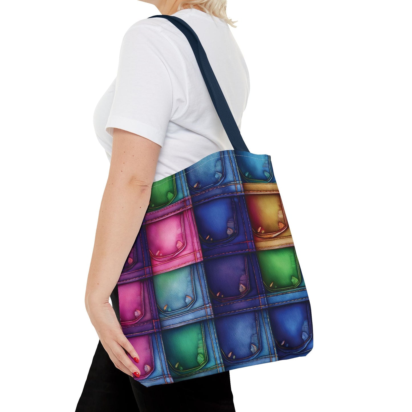 Denim Canvas Bag, Tote Bag Denim Printify