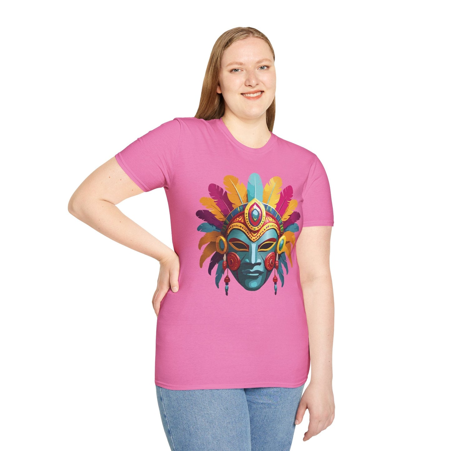Mask Graphic Unisex Cotton Masquerade Design Artwork Tee 26