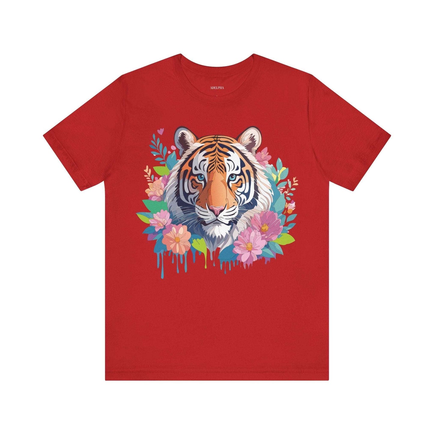 Tiger Graphic Tee Unisex Short Sleeve Shirt By Adelpha Art Design Vintage Inspired