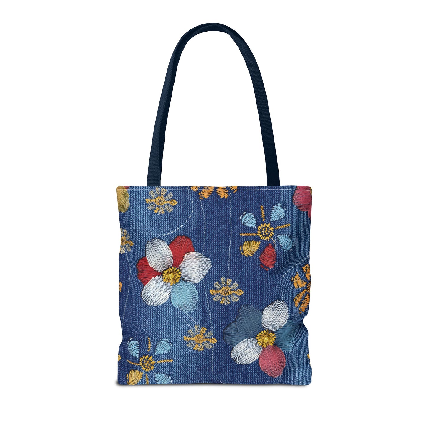 Denim Fabric Imitation Print Unisex Canvas Bag Poly Spun 3 Sizes Tote Bag 166