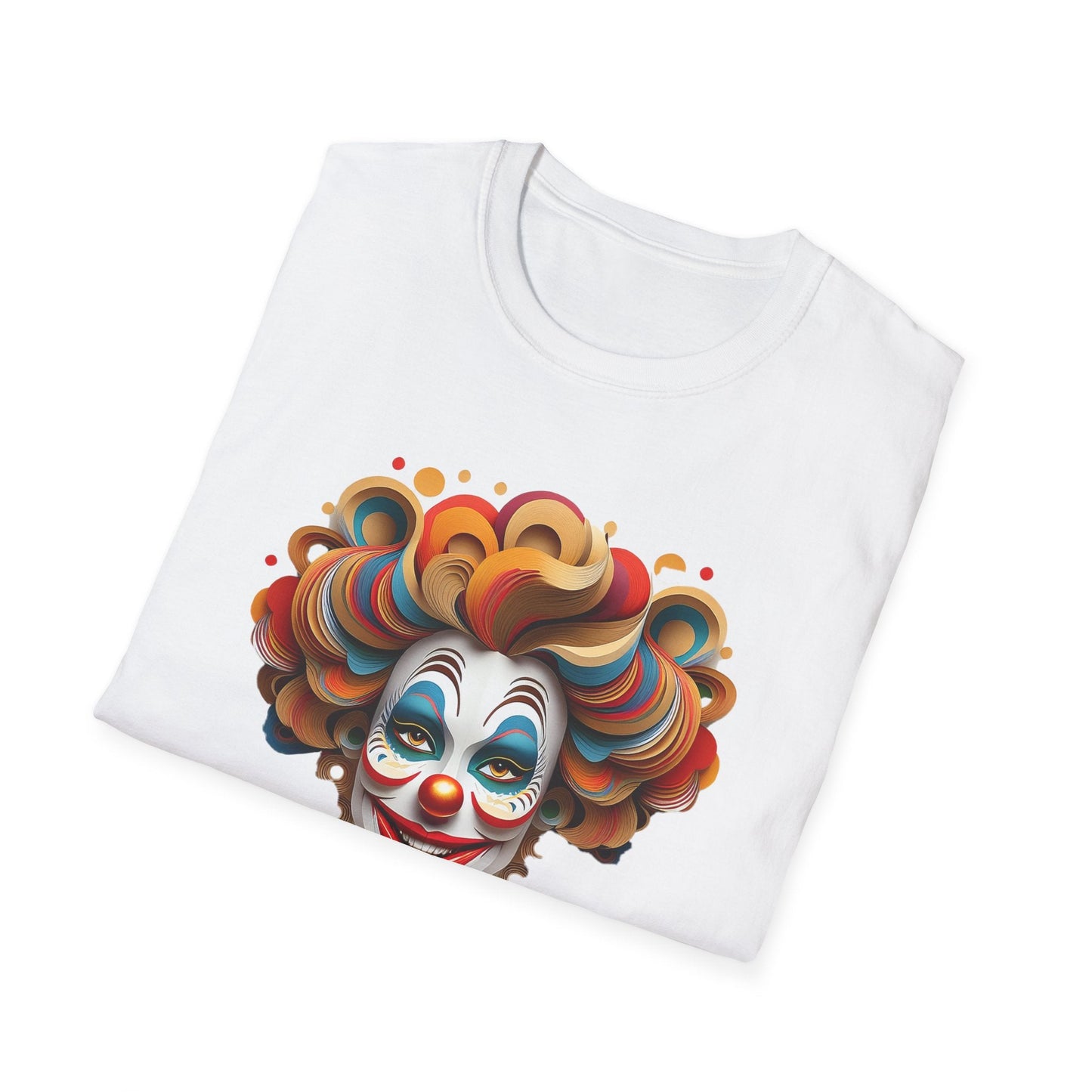 Unisex Clown Shirt Funny Man Circus Tee Short Sleeve Gildan Softstyle 64000 Cotton
