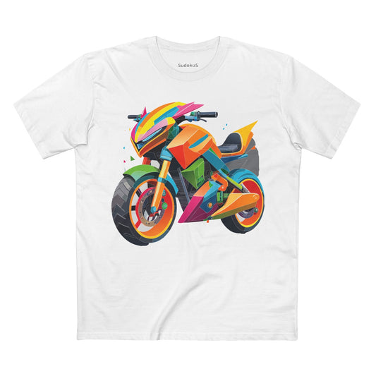 Moto Bike Graphic Unisex 100 Cotton Staple Tee 7