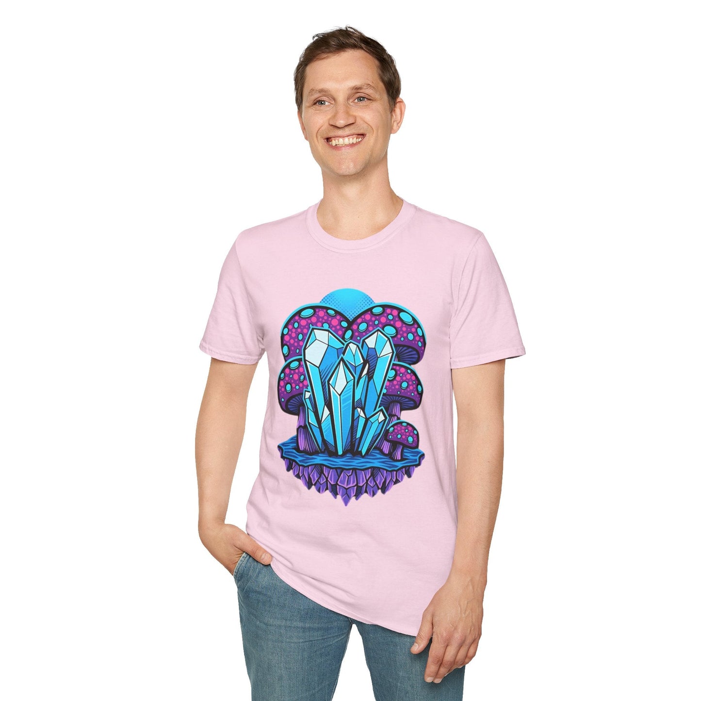 Mashroom Tee Shirt Softstyle Gildan 64000 100 Percent Ring Spun Cotton Breathable Funny Fungus