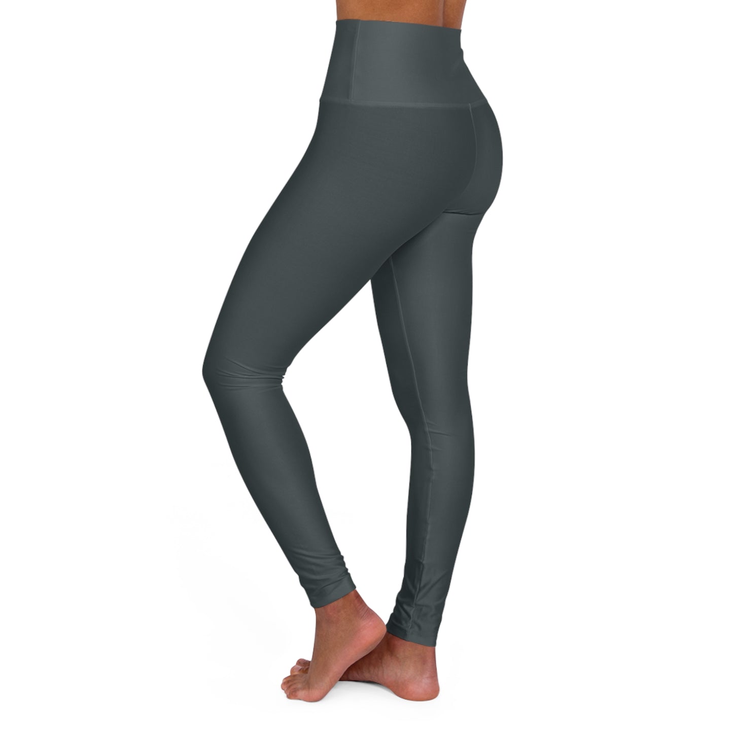 Iron Grey Color High-Waist Yoga Leggings Women's Seamless Poly-Span Stretchy Performance Pants