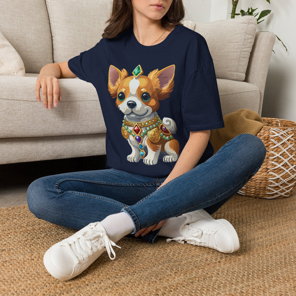 Corgi Prince T-Shirt — Cute Royal Dog Graphic Design Unisex 100 Cotton Gildan T-Shirt
