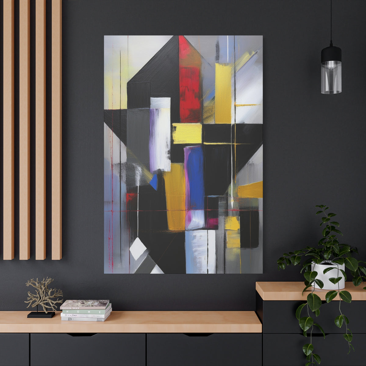 Abstract Geometric Painting Print Canvas 20x24,20x30,24x30 24x32,24x36,30x40 32x48,36x48,40x60 Pine-Wood Inner Frame ABS-36