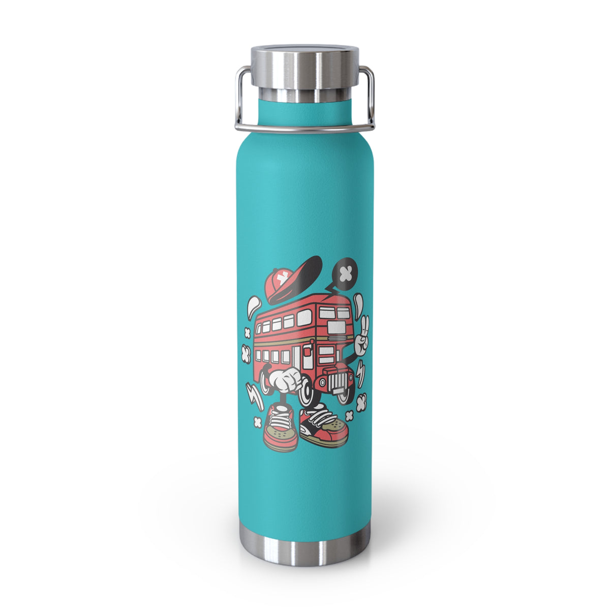 22oz Copper Insulated Water Bottle with Cartoon Design - CV27