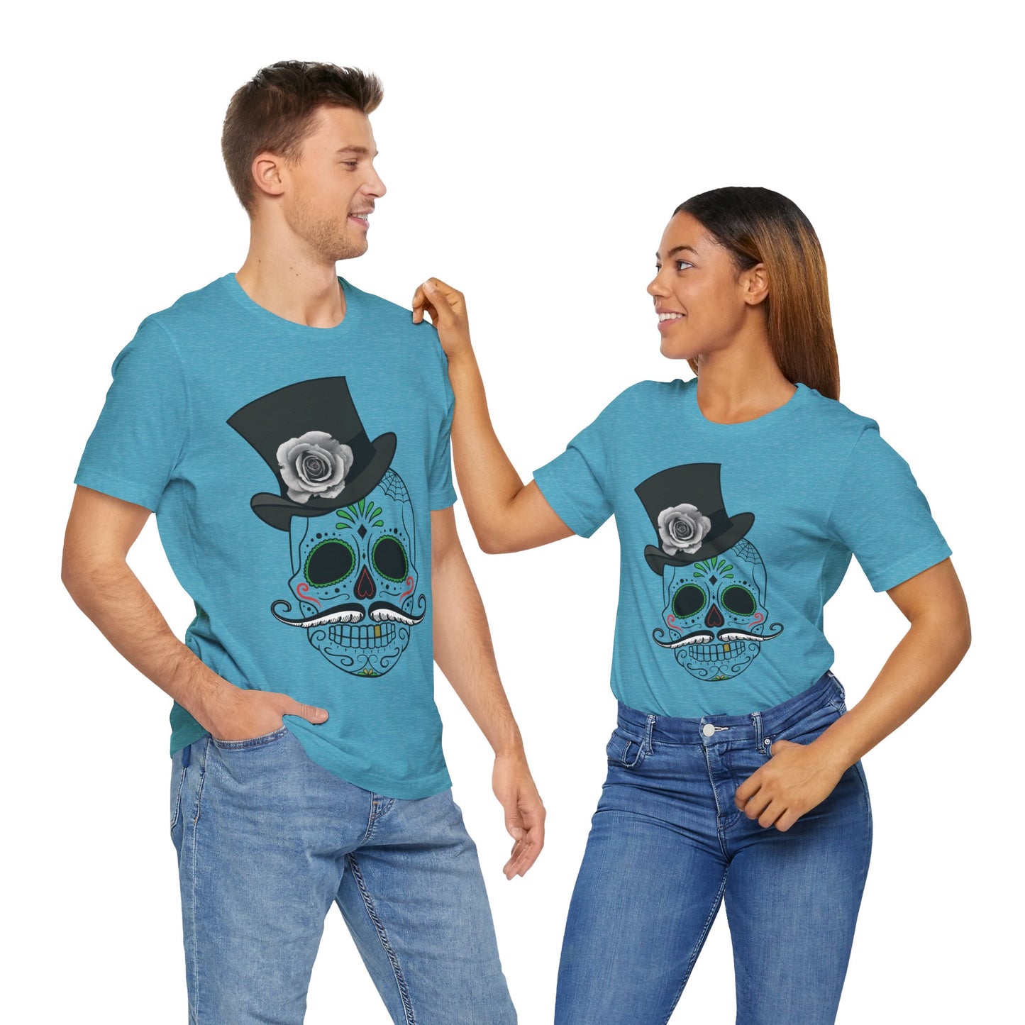 Unisex-T-Shirt aus Baumwolle mit Totenkopf