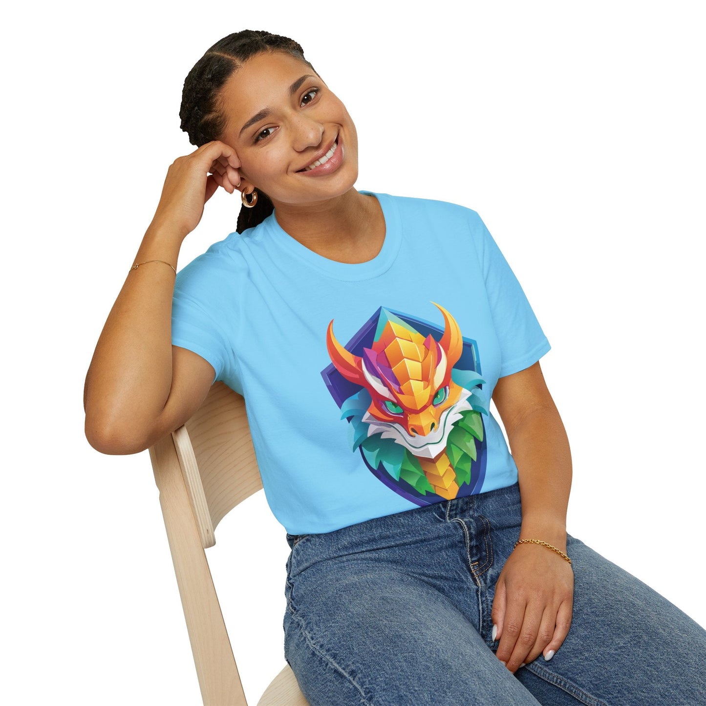 Unisex Dragon T Shirt Softstyle 64000 100 Percent Ring Spun Cotton Comfortable Tee