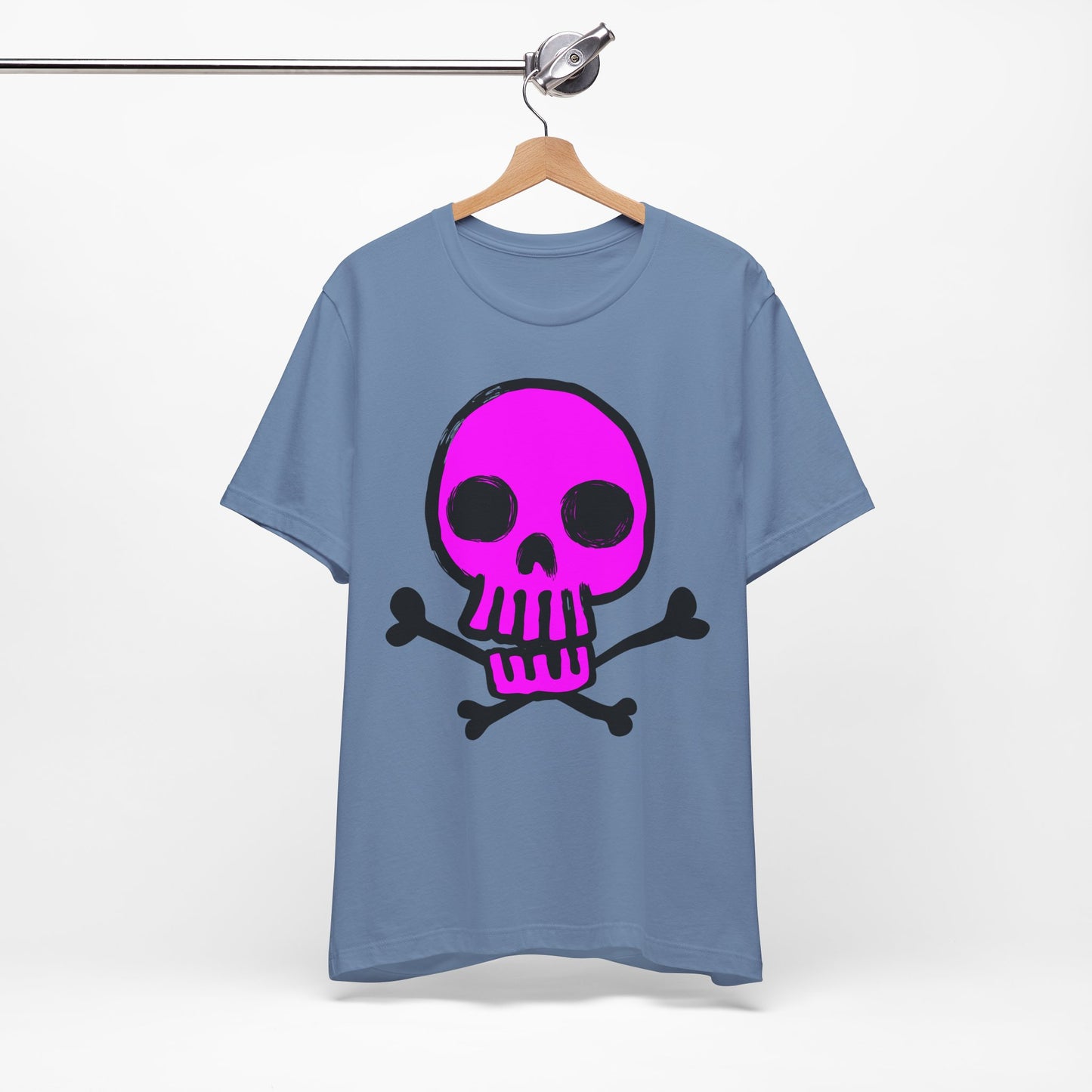 Pink Skull Graphic Design Tee, Skull Shirt, Vintage Tees, Art Design T-Shirt, Vintage Graphic Tee, Art Shirts with Skulls