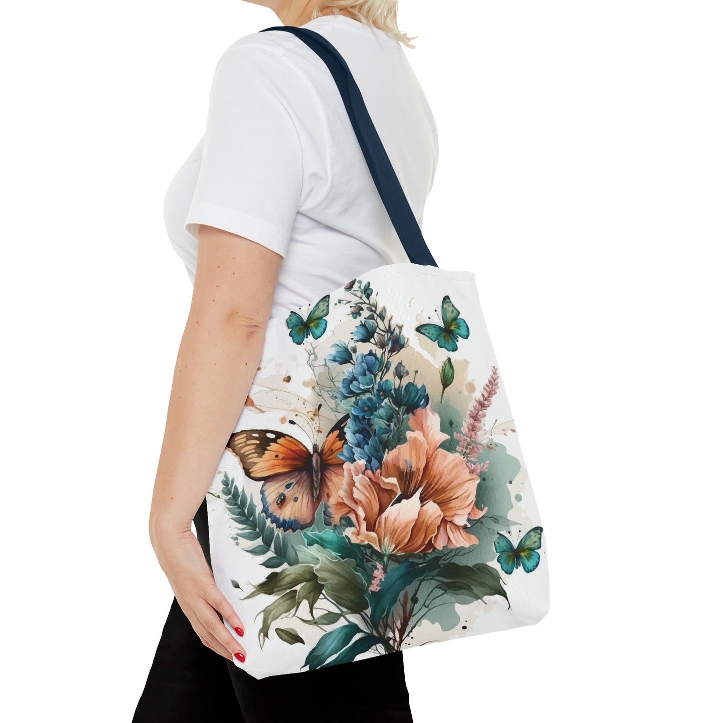 Canvas Bag with Butterfly Prints