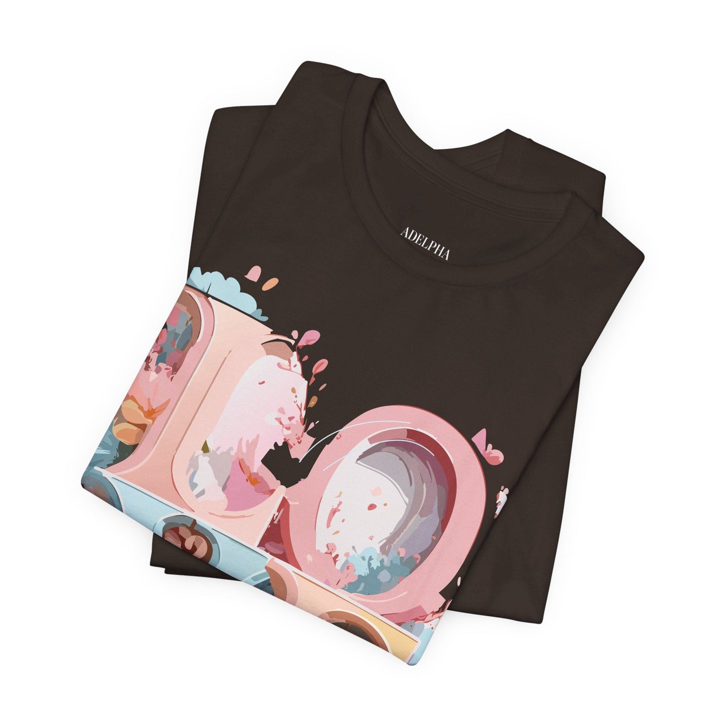 Valentine Day Graphic Unisex 100 Cotton Vintage Artwork with Love and Flower Design Tee 46