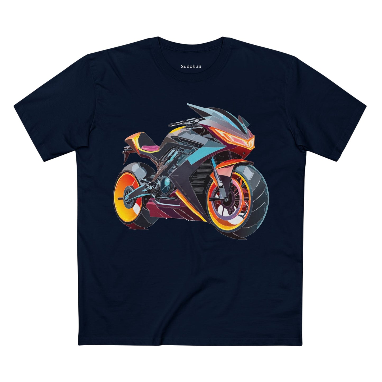 Moto Bike Graphic Unisex 100 Cotton Staple Tee 18