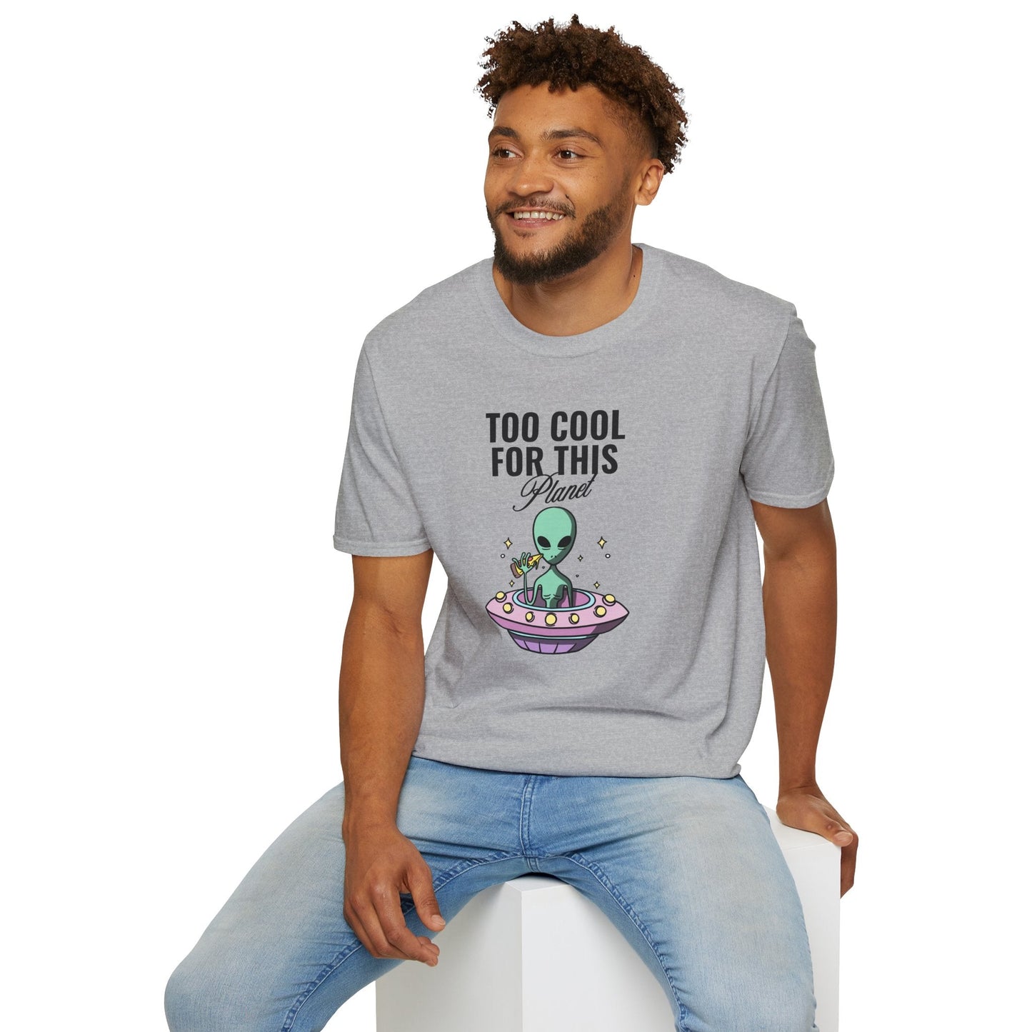 Alien UFO TShirt  Too Cool For This Planet Graphic Tee
