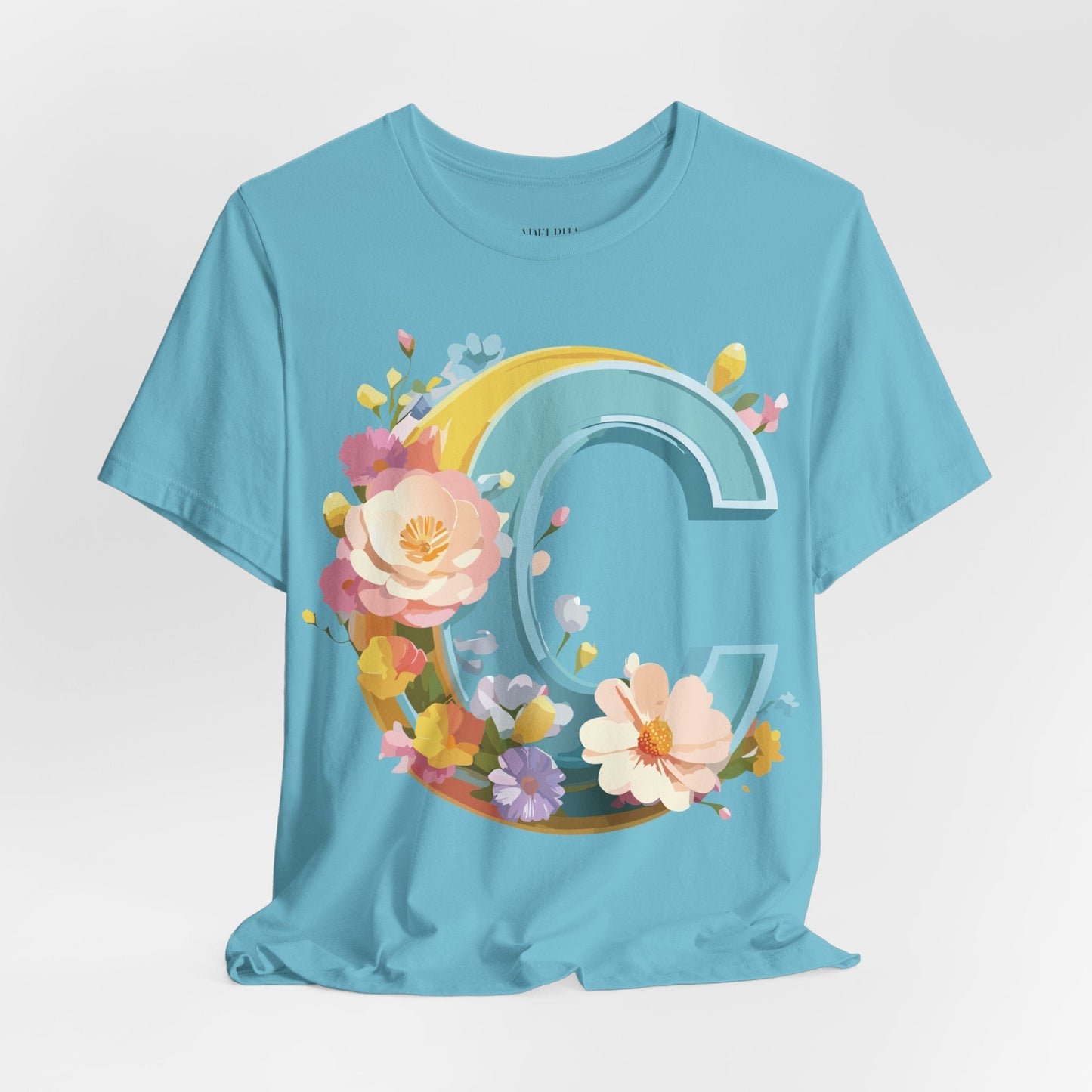 Letter C Shirt Graphic Tee Unisex Vintage Art Design Tee Adelpha Premium Short Sleeve