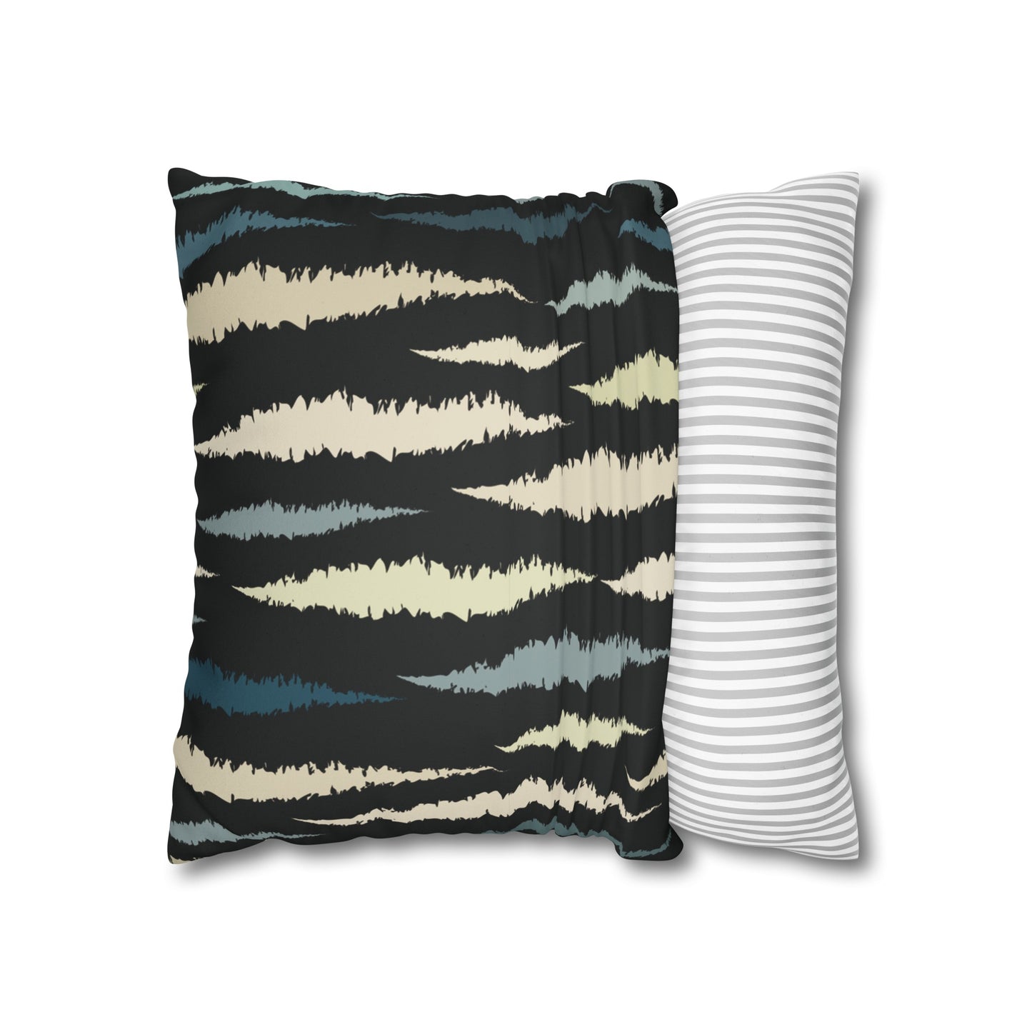 Faux Suede Pillowcase with Abstract print