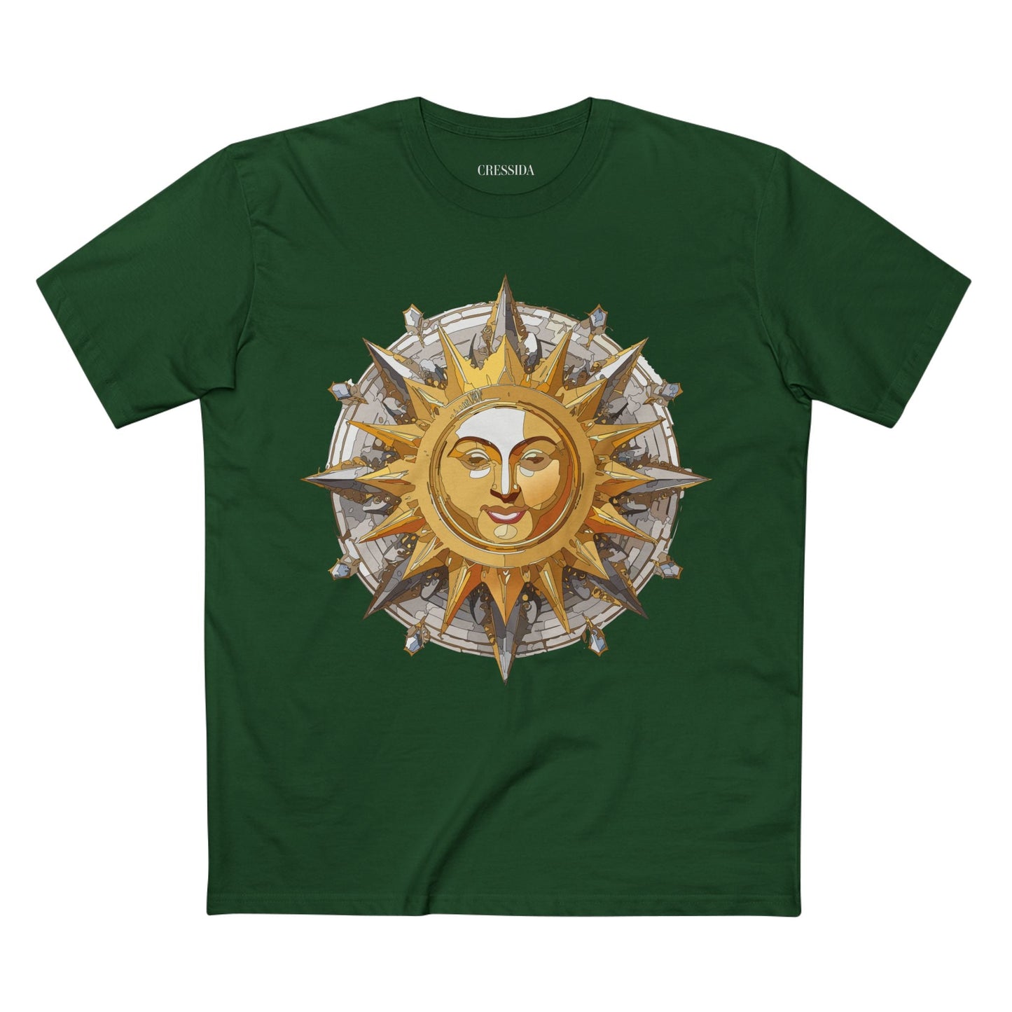 Gold Sun Graphic Unisex 100 Cotton T-Shirt with Golden Art Design 12