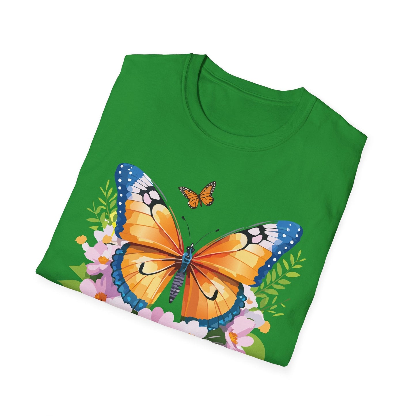 Butterfly Shirt Unisex Cotton Tee Monarch Butterfly Design Gildan Softstyle 64000 Short Sleeve