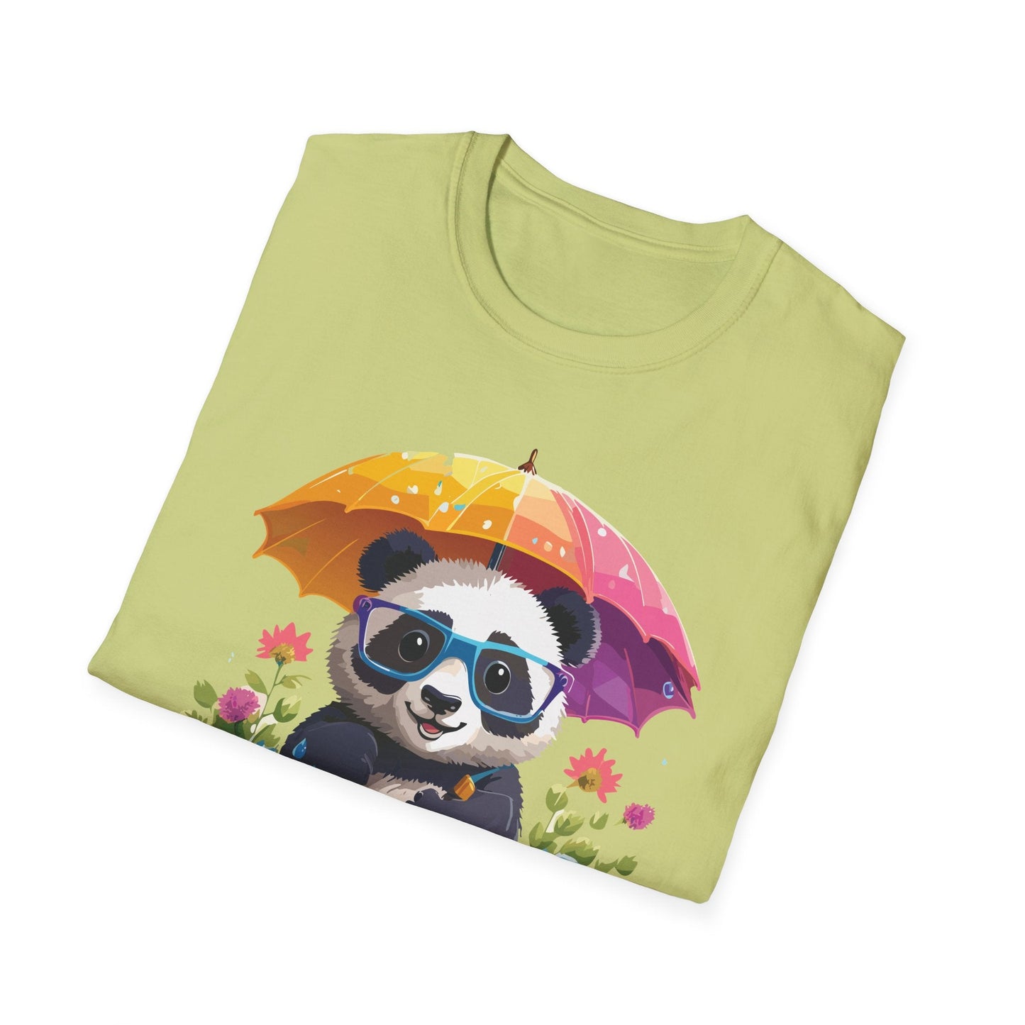 Unisex Panda Shirt Softstyle Tee 100 Percent Ring Spun Cotton Comfortable Animal Tee