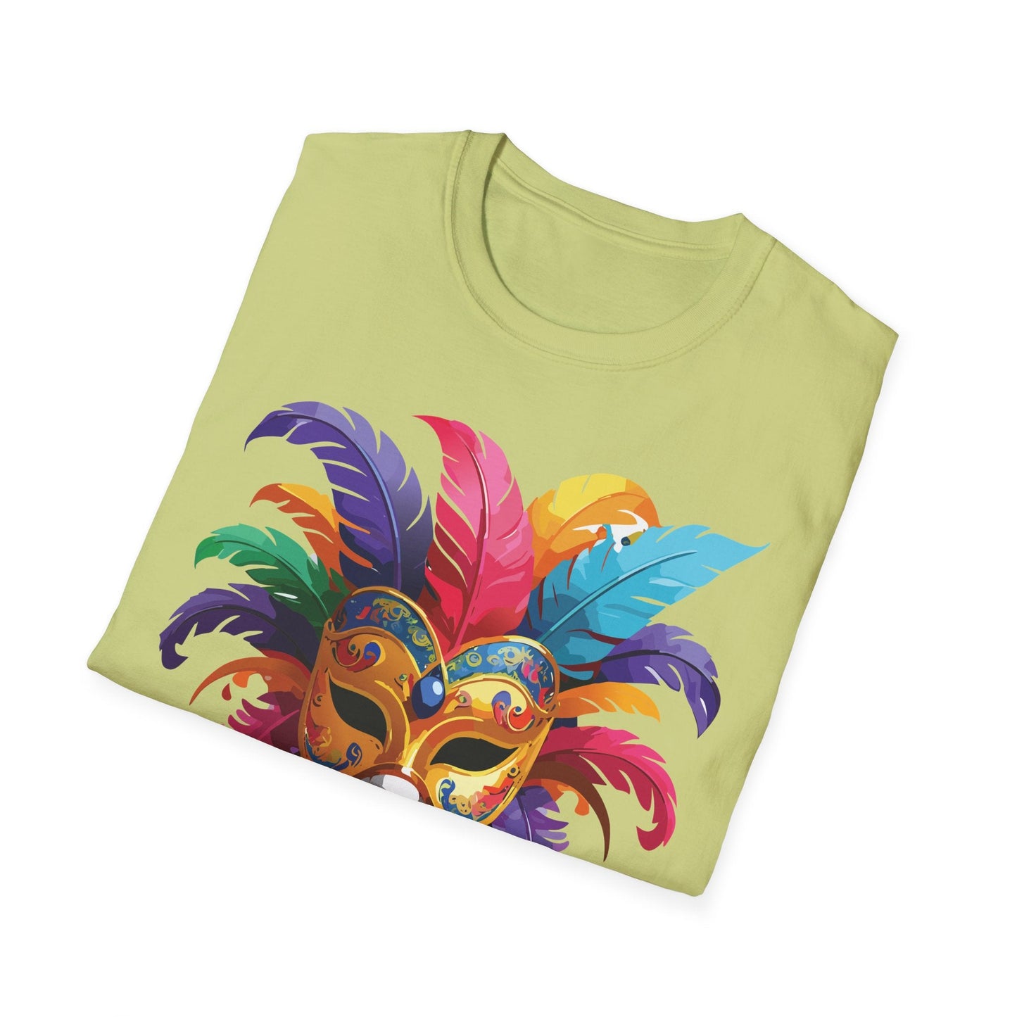 Unisex Mask Tee Shirt Gildan Softstyle 64000 Lightweight Comfortable Masquerade Design Tee