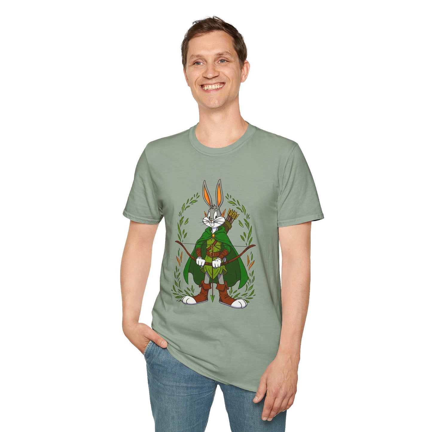 Cartoon Bunny Graphic Unisex Cotton Animal Animation Artwork Design Tee 46