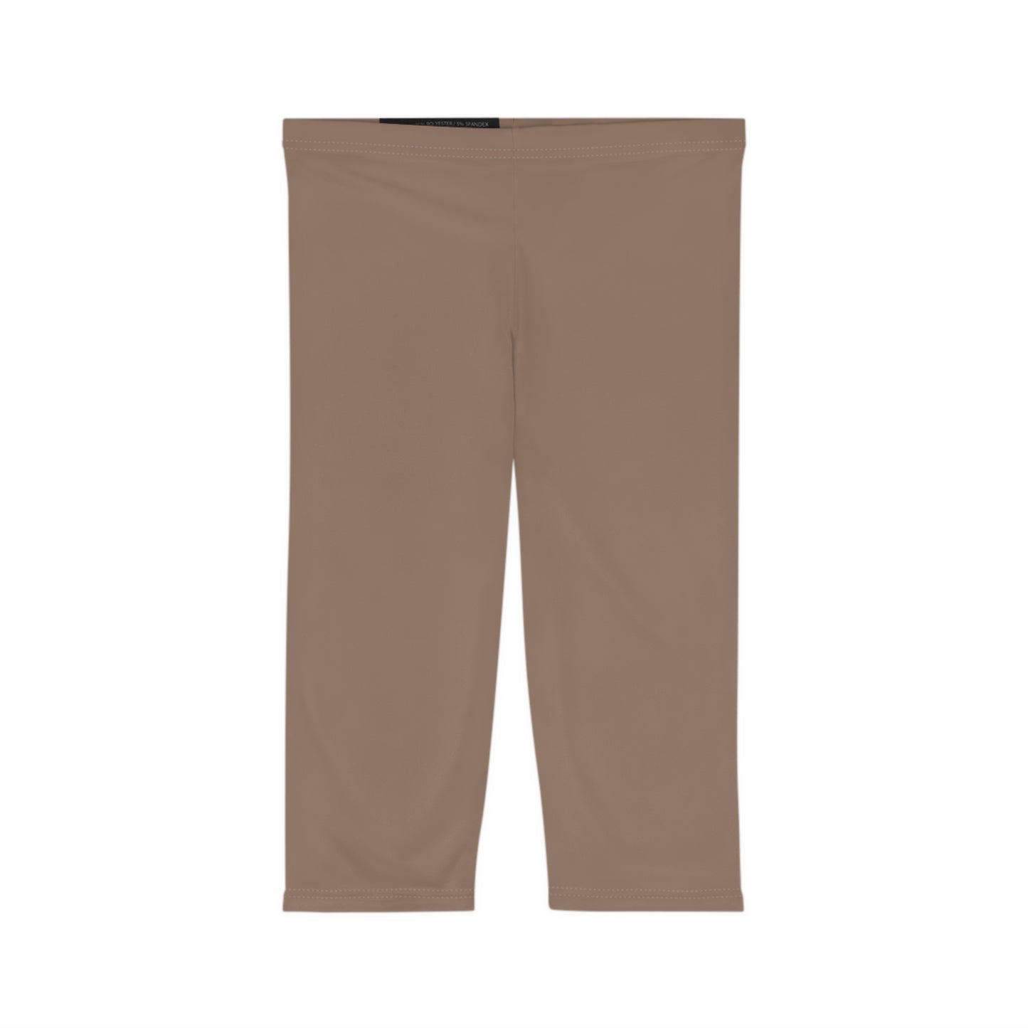 Dusty Taupe Color Women's Brushed Suede Poly Span Casual Capri Leggings XS-2XL
