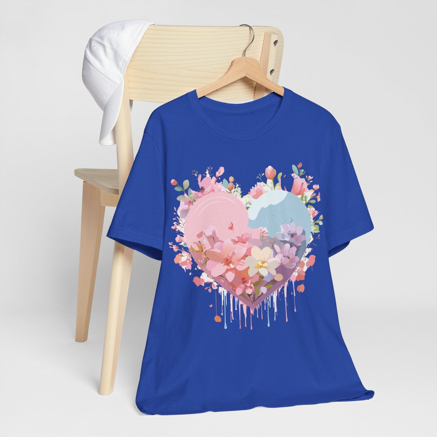 Valentine Day Graphic Unisex 100 Cotton Vintage Artwork with Love and Flower Design Tee 30
