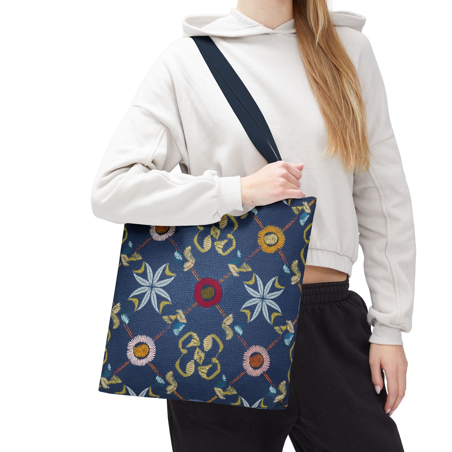 Denim Fabric Imitation Print Unisex Canvas Bag Poly Spun 3 Sizes Tote Bag 178