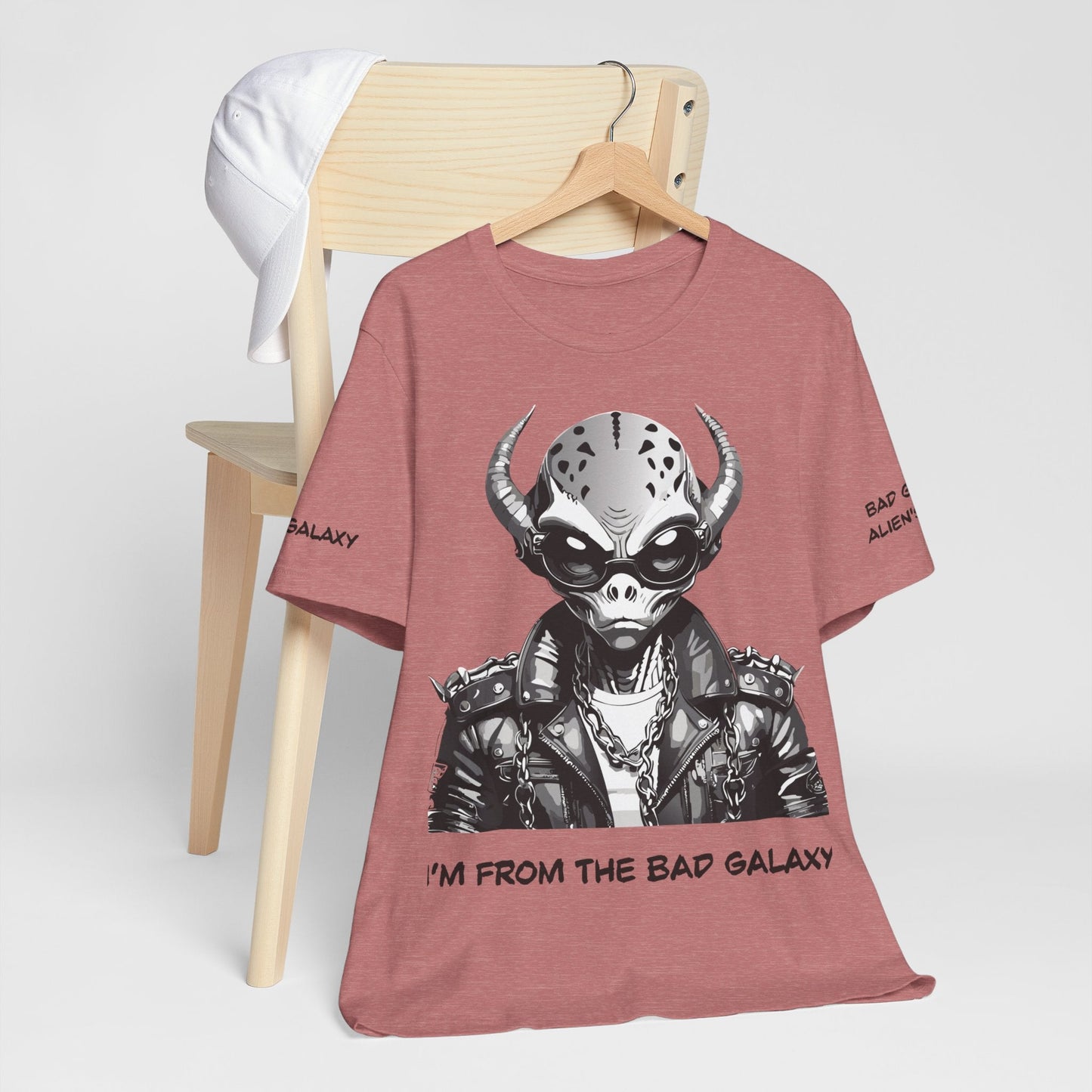Alien Graphic Tee Shirt From Bad Galaxy Made To Order In USA 100 Percent Cotton Eco Friendly Inks