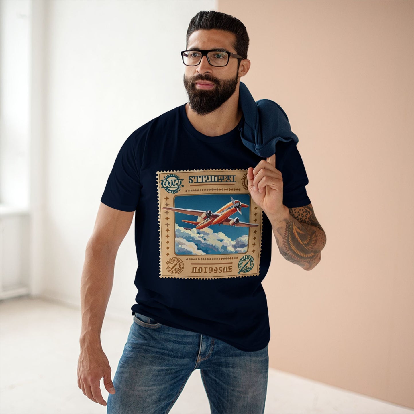 Stamp Shirt Postage Stamp Unisex Premium Cotton Tee With Original Art Design Retro2Nova PS41