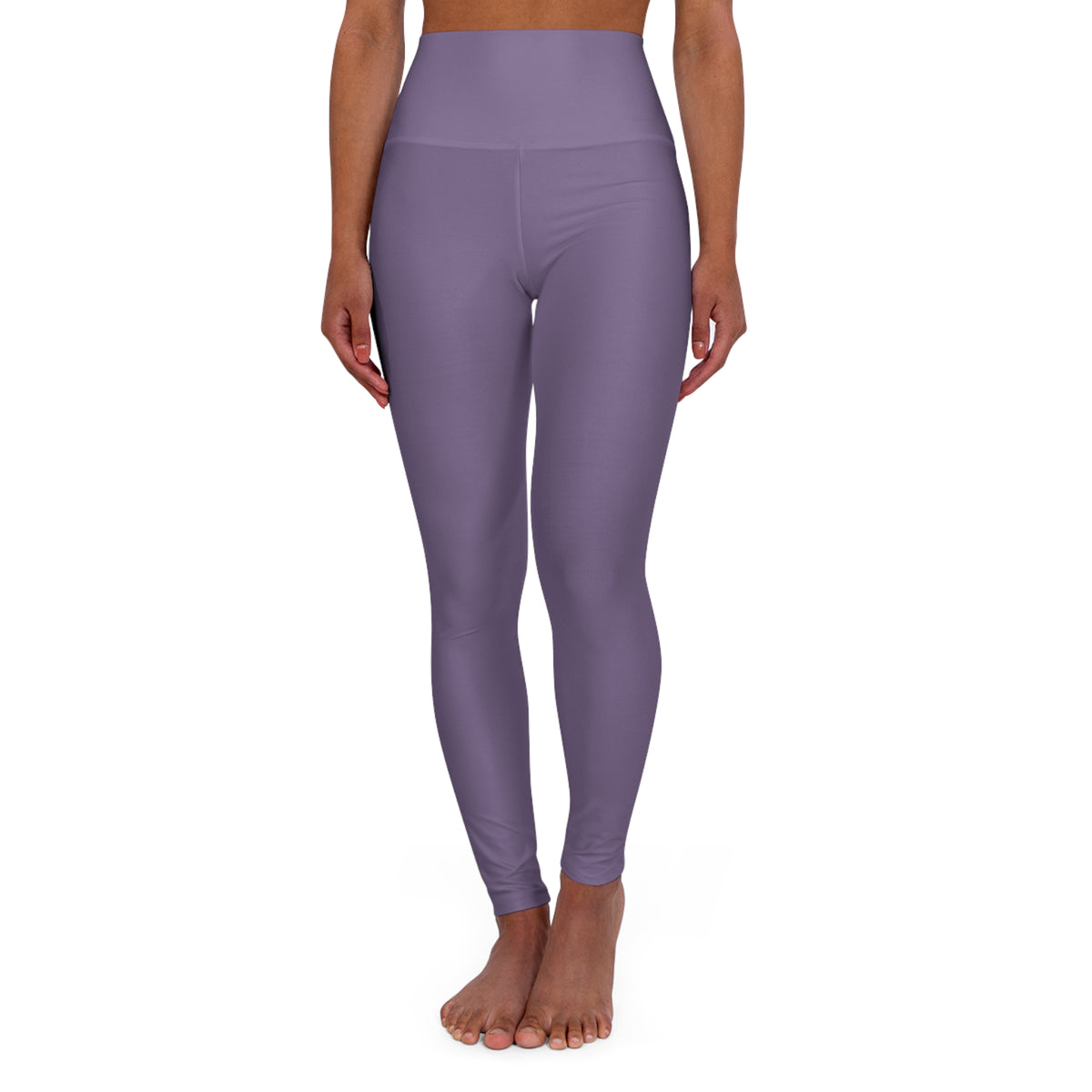 Dirty Purple Color High-Waist Yoga Leggings Women's Seamless Poly-Span Stretchy Pants XS-2XL