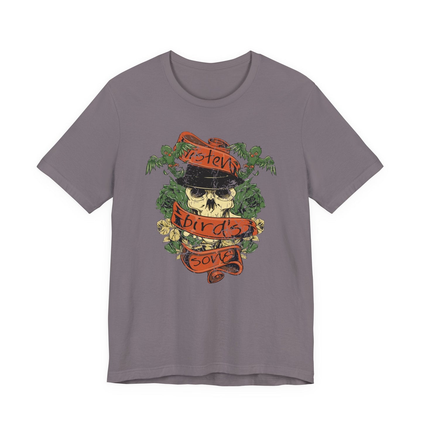 Skull Floral Tattoo Style Graphic Design Unisex Cotton T-Shirt Art-38