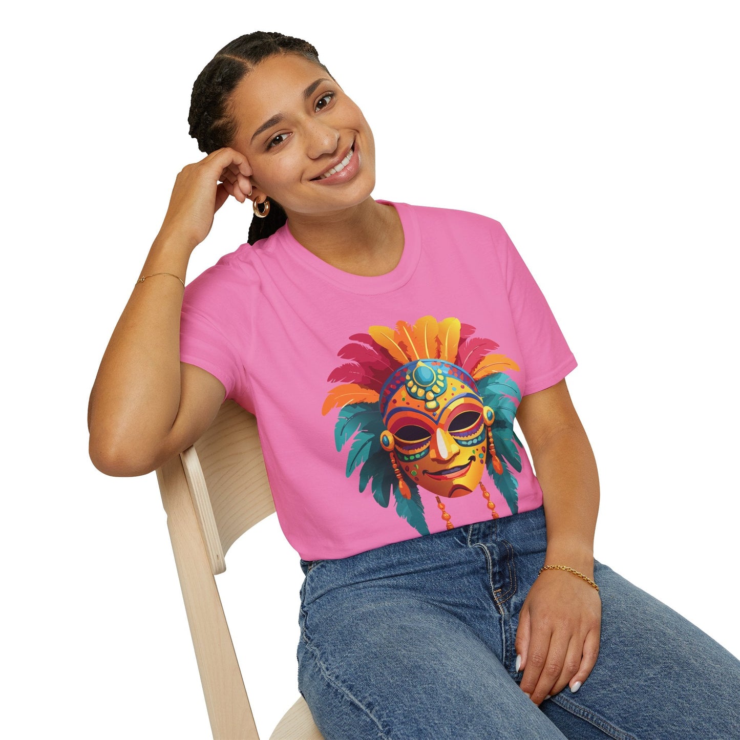 Mask Graphic Unisex Cotton Masquerade Design Artwork Tee 5