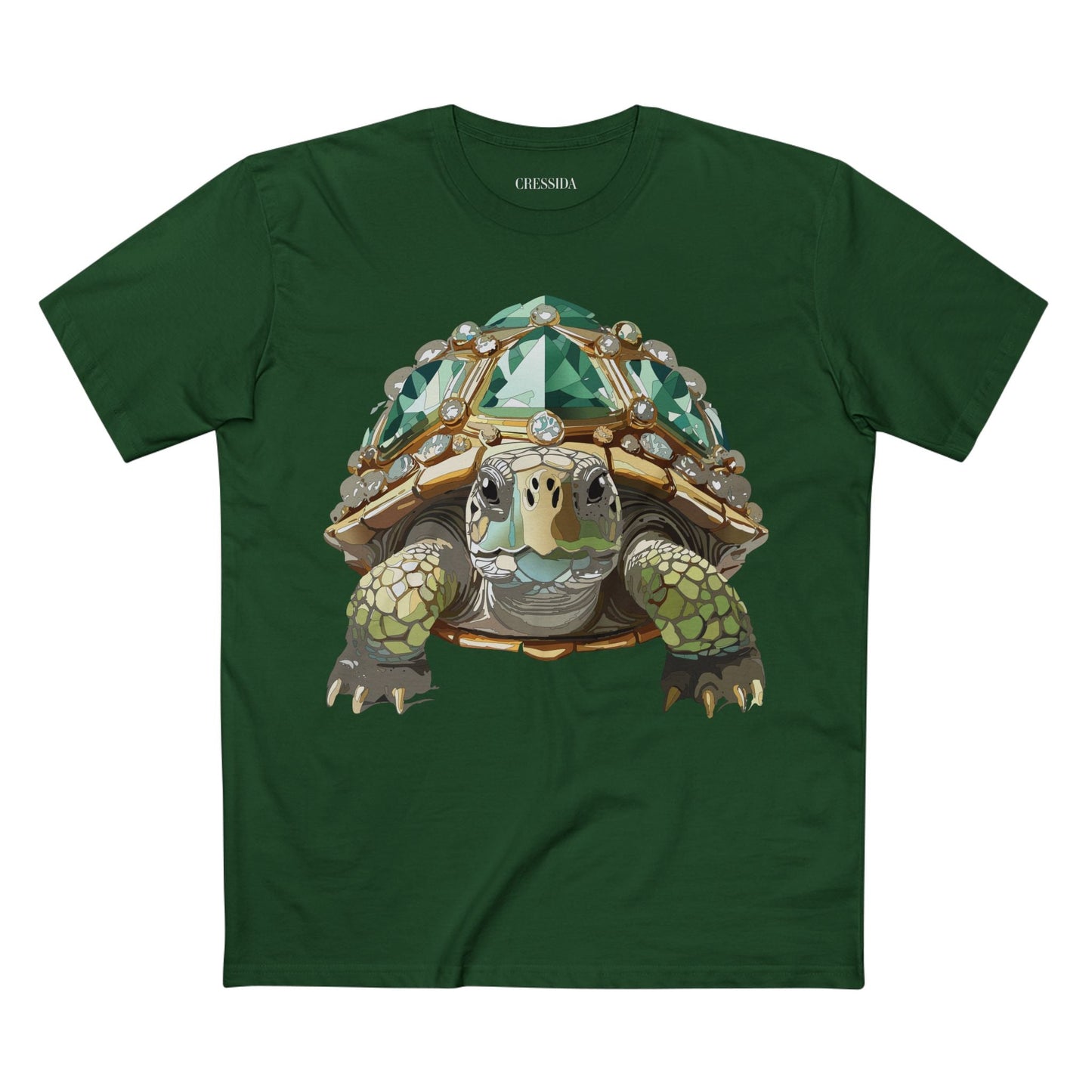 Turtle Graphic Unisex 100 Cotton Tee With Unique Animal Golden Medallion Art Design 30