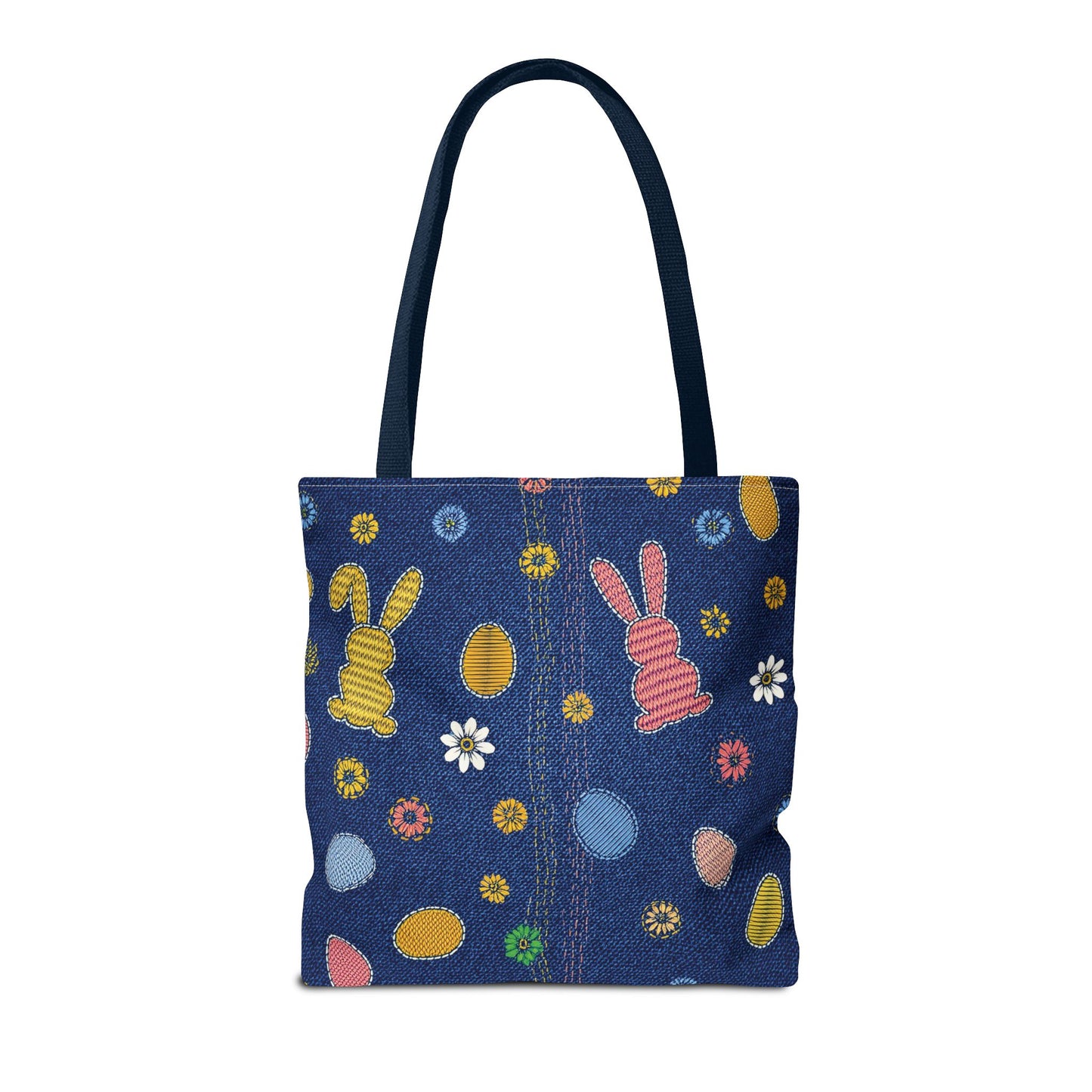 Easter Graphic Design Denim Fabric Imitation Print Unisex Canvas Bag Poly Spun 3 Sizes Tote Bag 204-4
