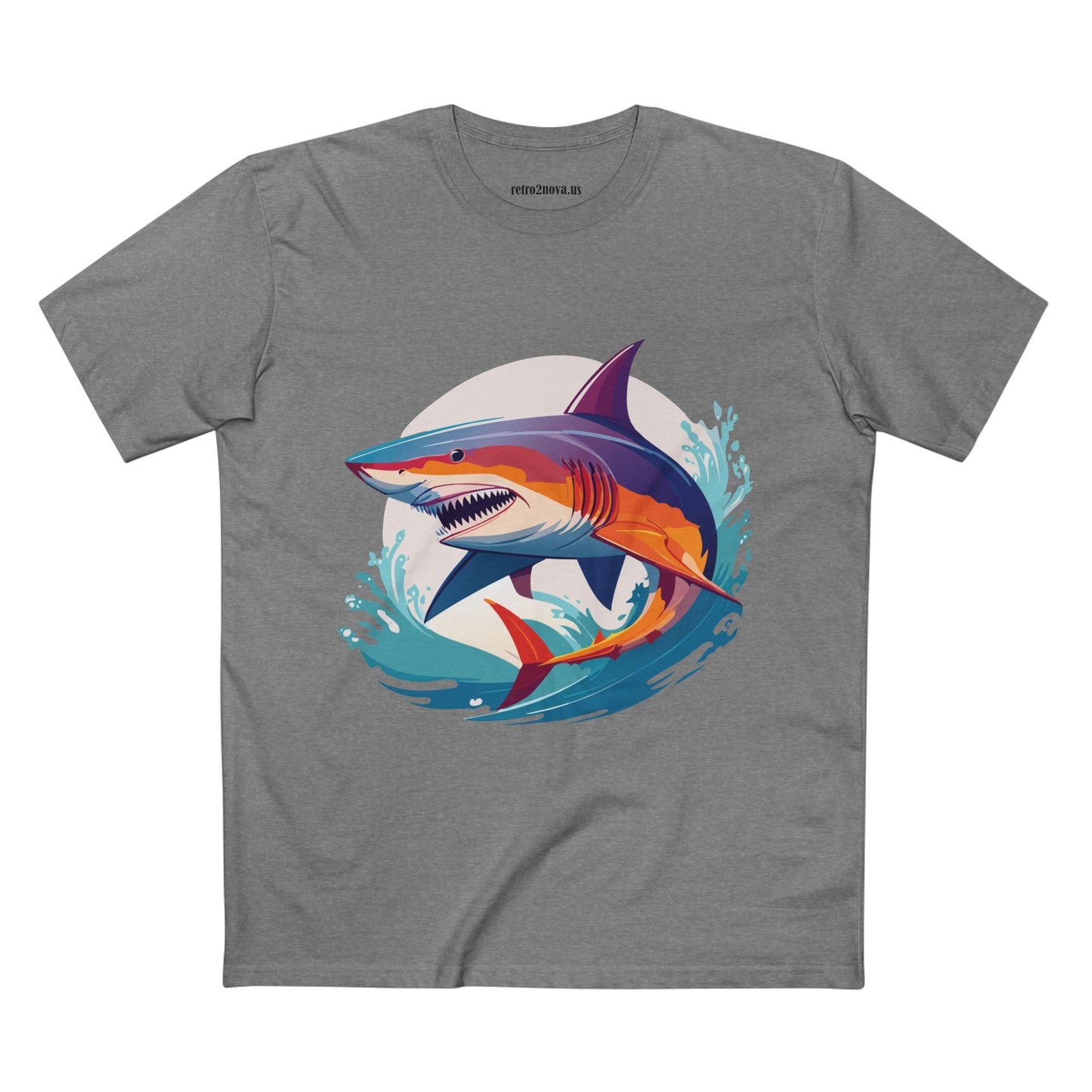 Shark Animals Shirt Unisex Premium Cotton Tee With Original Art Design From Retro2Nova Art Collection
