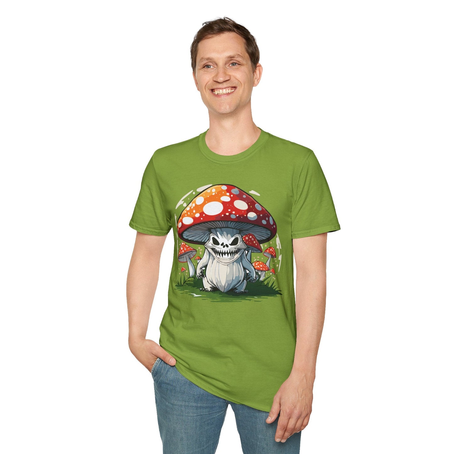 Mashroom Tee Shirt Unisex Softstyle 64000 100 Percent Ring Spun Cotton Funny Mashroom Fungus Design