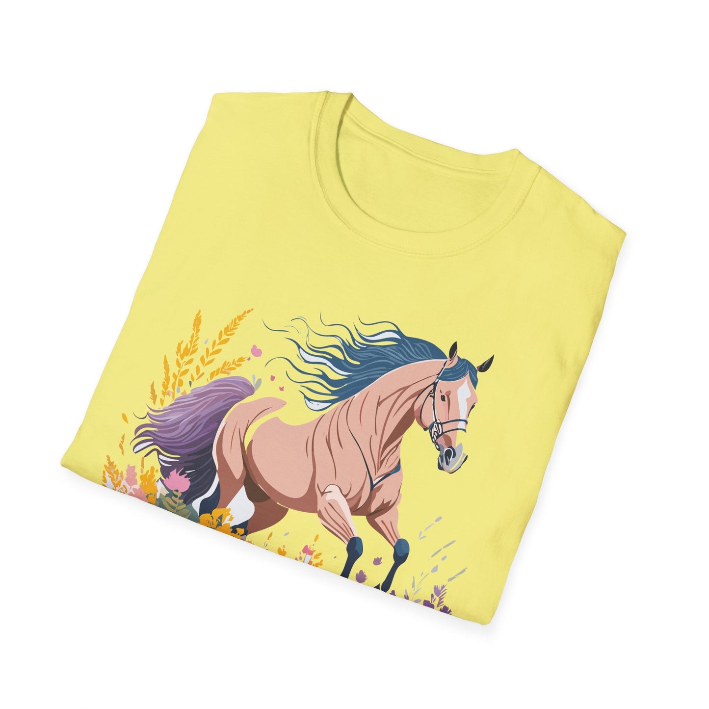 Unisex Horse Shirt With Animal Design Gildan Softstyle 64000 Tee