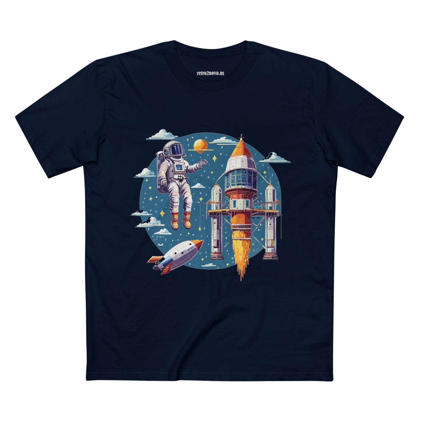 Cosmos Astronaut Shirt Unisex Premium Cotton Tee With Original Art Design Retro2Nova