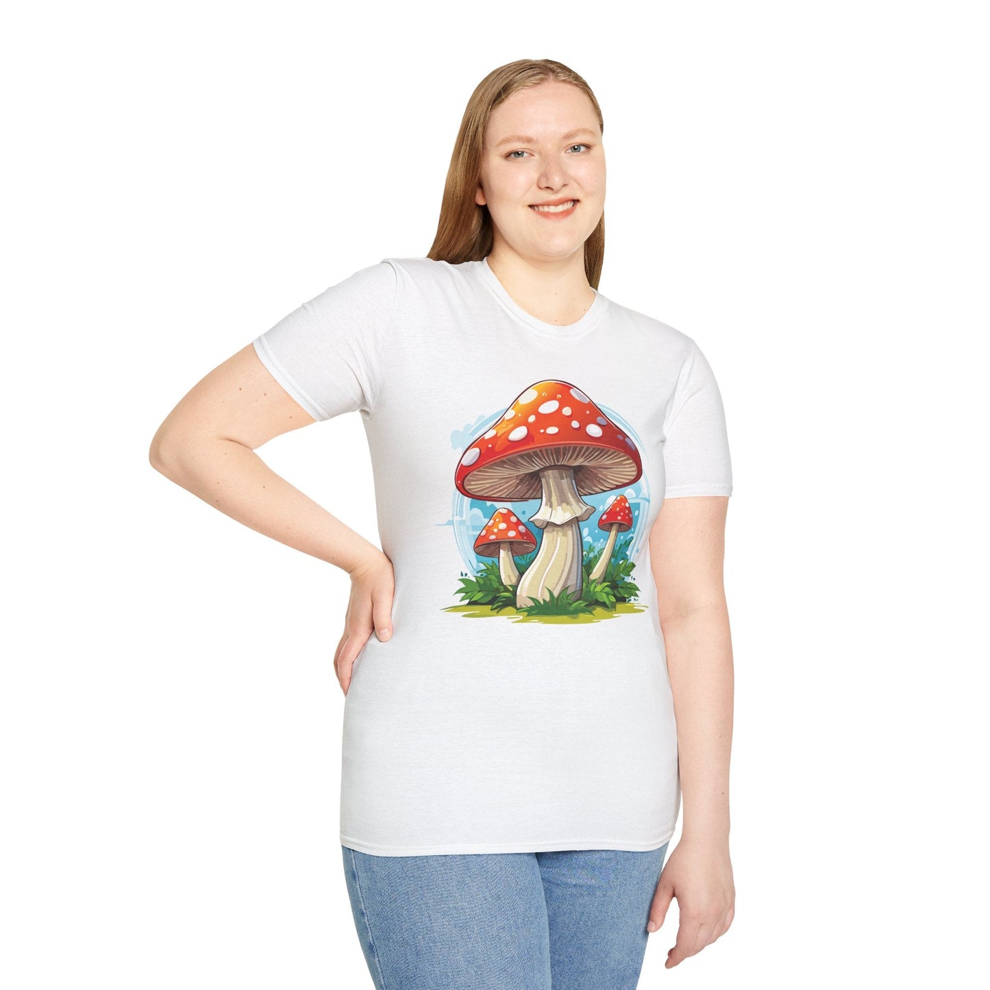 Mashroom Tee Shirt Unisex Funny Mashroom Design 100 Percent Cotton Softstyle Tee