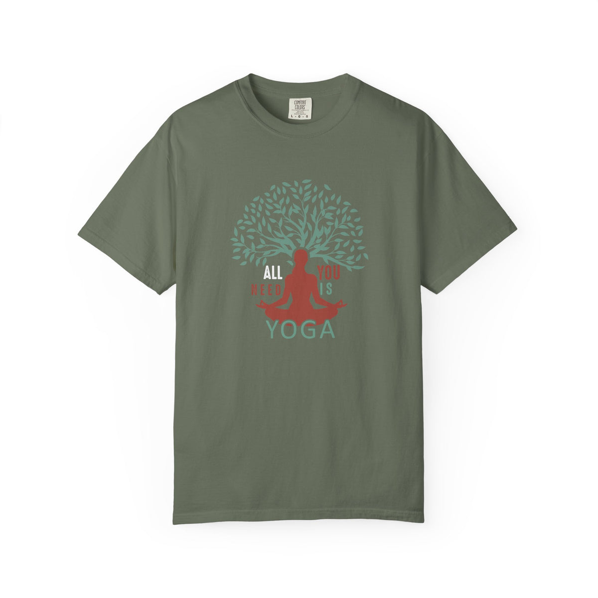 All Is Yoga Tree Pose Meditation Unisex Comfort Colors Garment-Dyed Heavyweight 100 Cotton Art Design T-Shirt w188