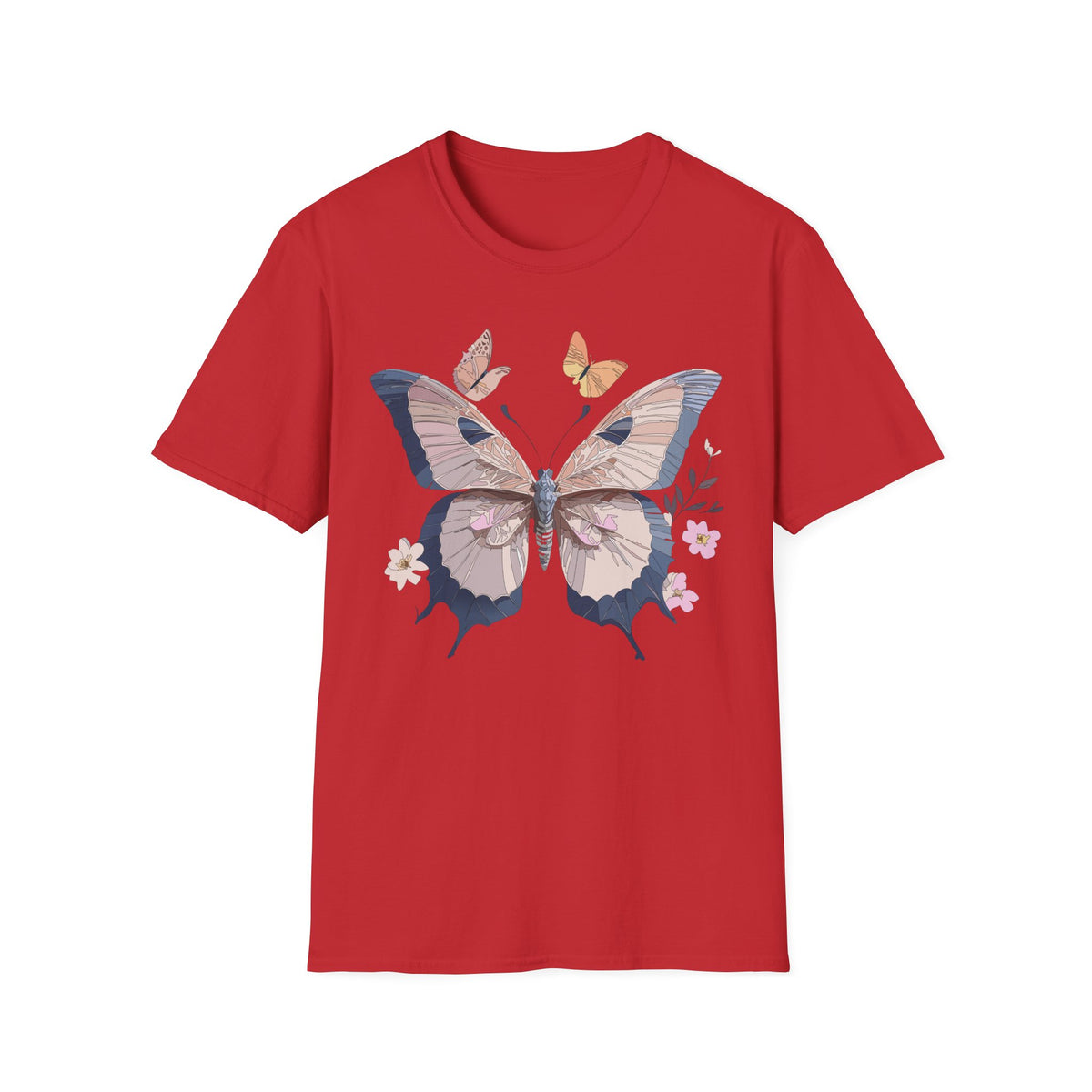Pastel Butterfly Floral Wings Graphic Design Unisex 100 Cotton Gildan T-Shirt
