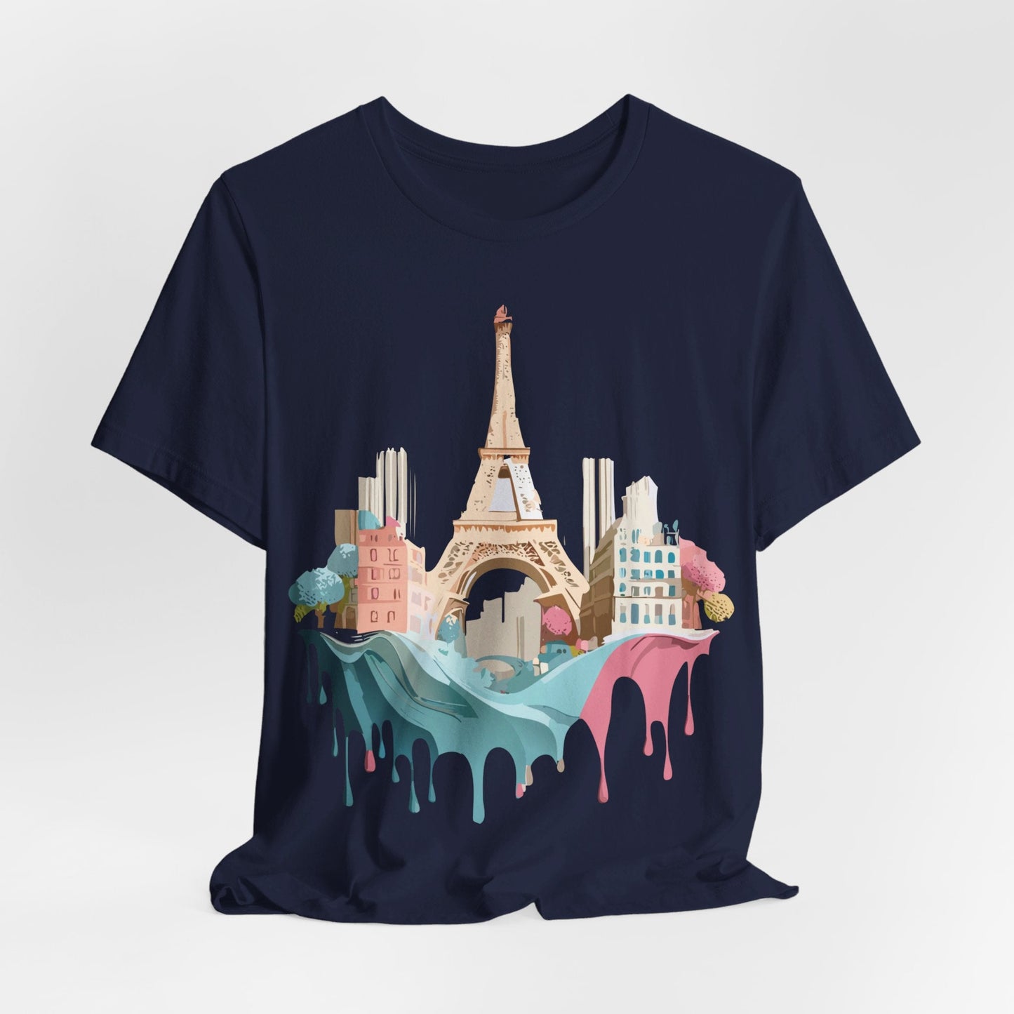 Paris Tourist Shirt Graphic Tee Unisex Jersey Short Sleeve Art Design By Adelpha Vintage Inspired