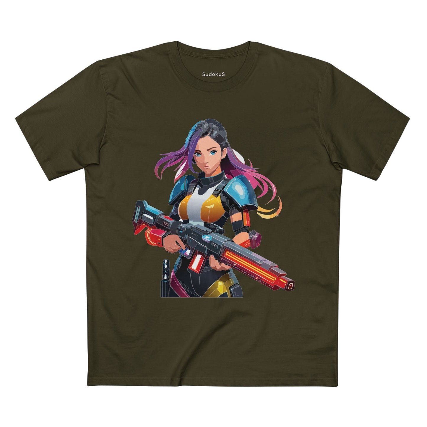 Army-woman Graphic Unisex 100 Cotton Staple Tee 19